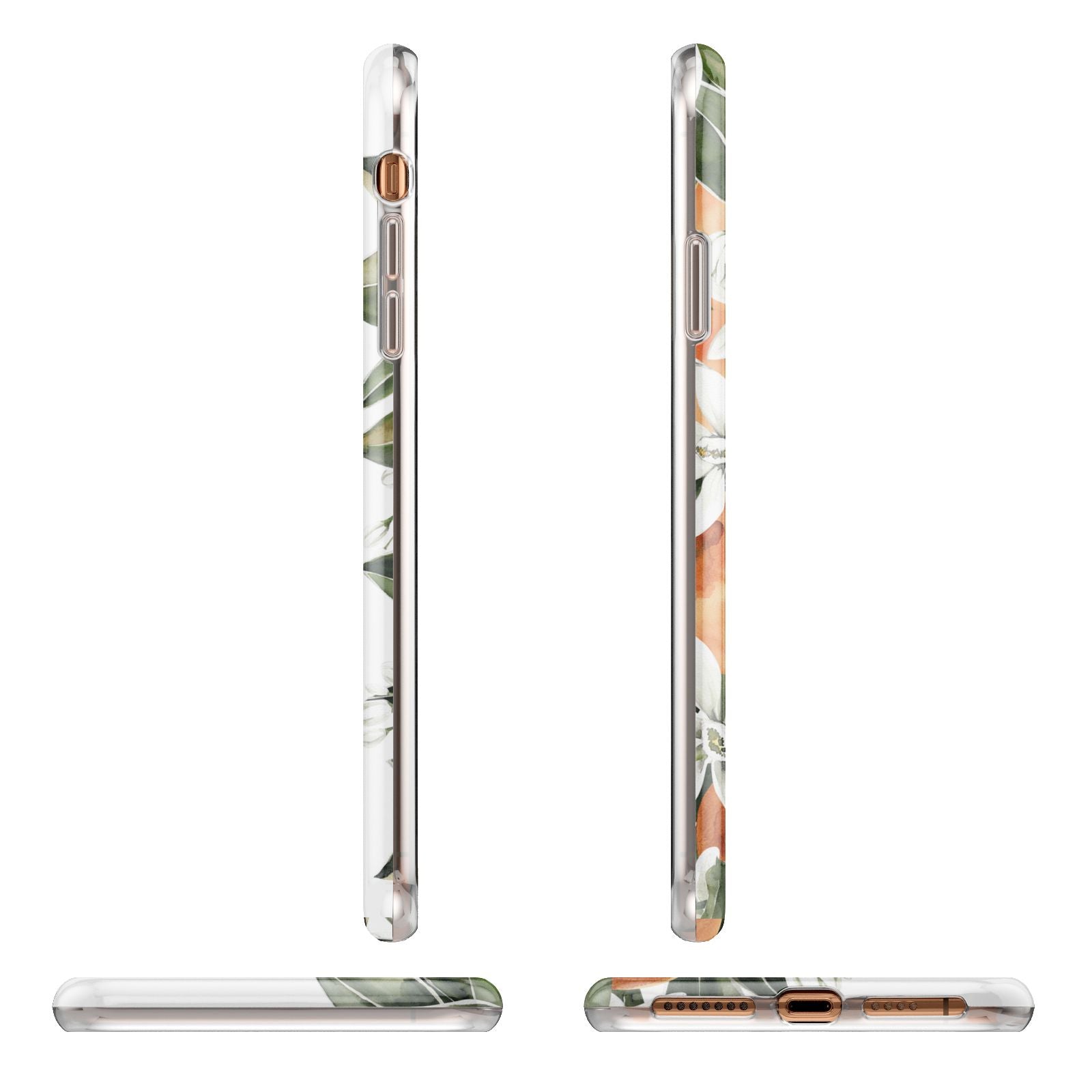 Monogrammed Orange Tree Apple iPhone XS Max 3D Wrap Tough Case Alternative Image Angles