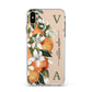 Monogrammed Orange Tree Apple iPhone Xs Max Impact Case White Edge on Gold Phone