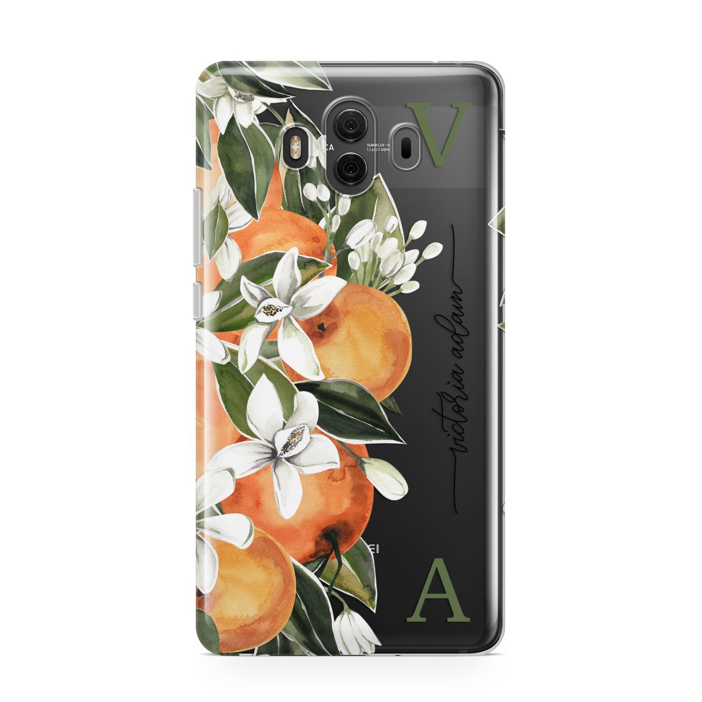 Monogrammed Orange Tree Huawei Mate 10 Protective Phone Case