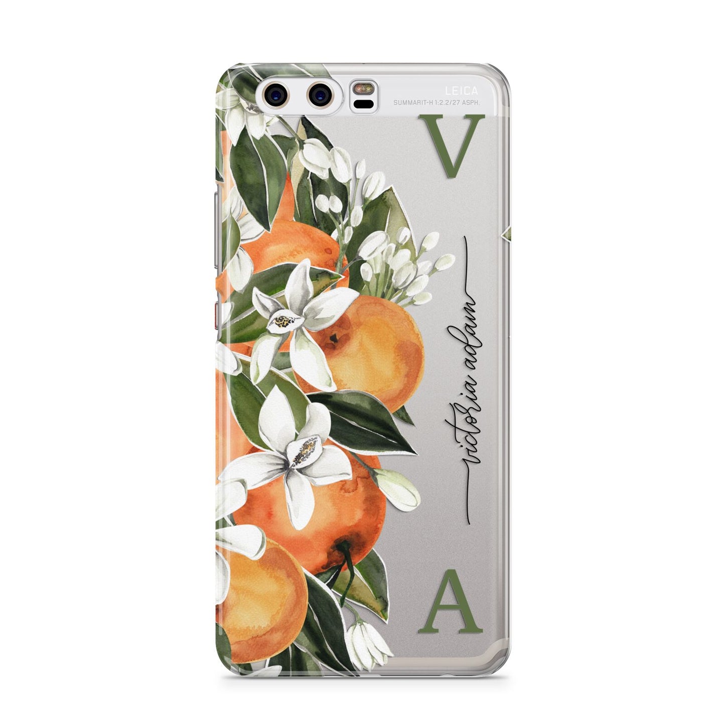 Monogrammed Orange Tree Huawei P10 Phone Case