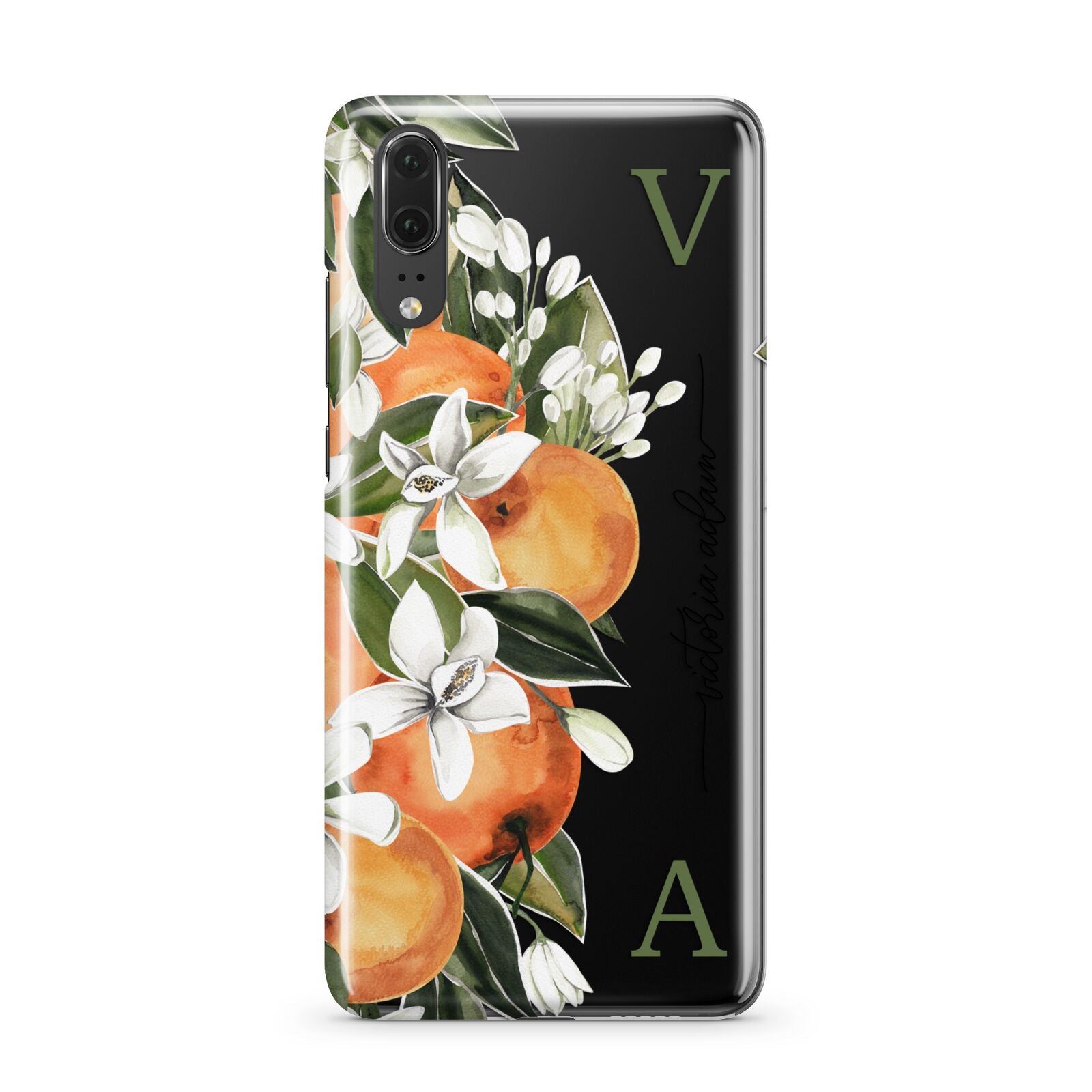 Monogrammed Orange Tree Huawei P20 Phone Case