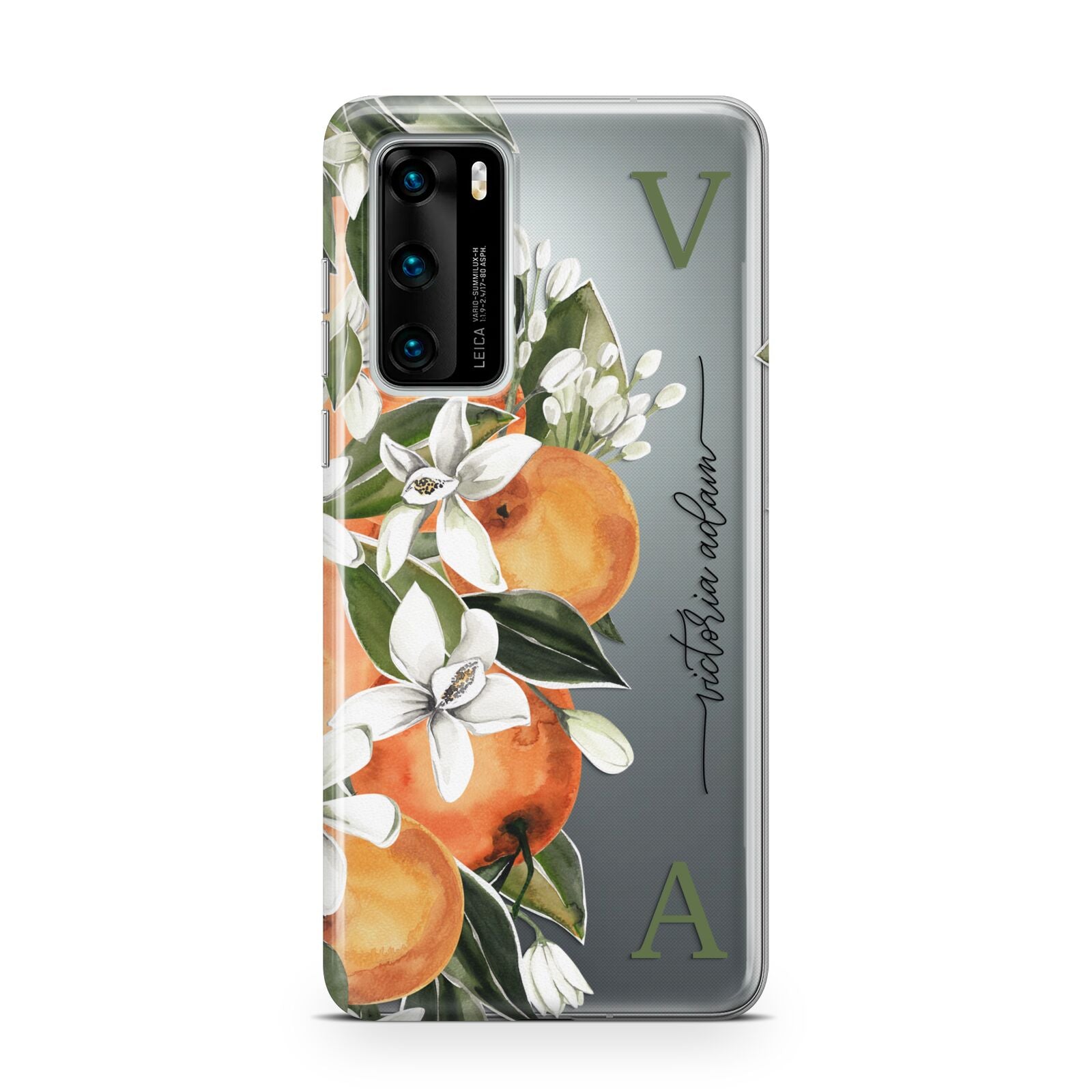 Monogrammed Orange Tree Huawei P40 Phone Case
