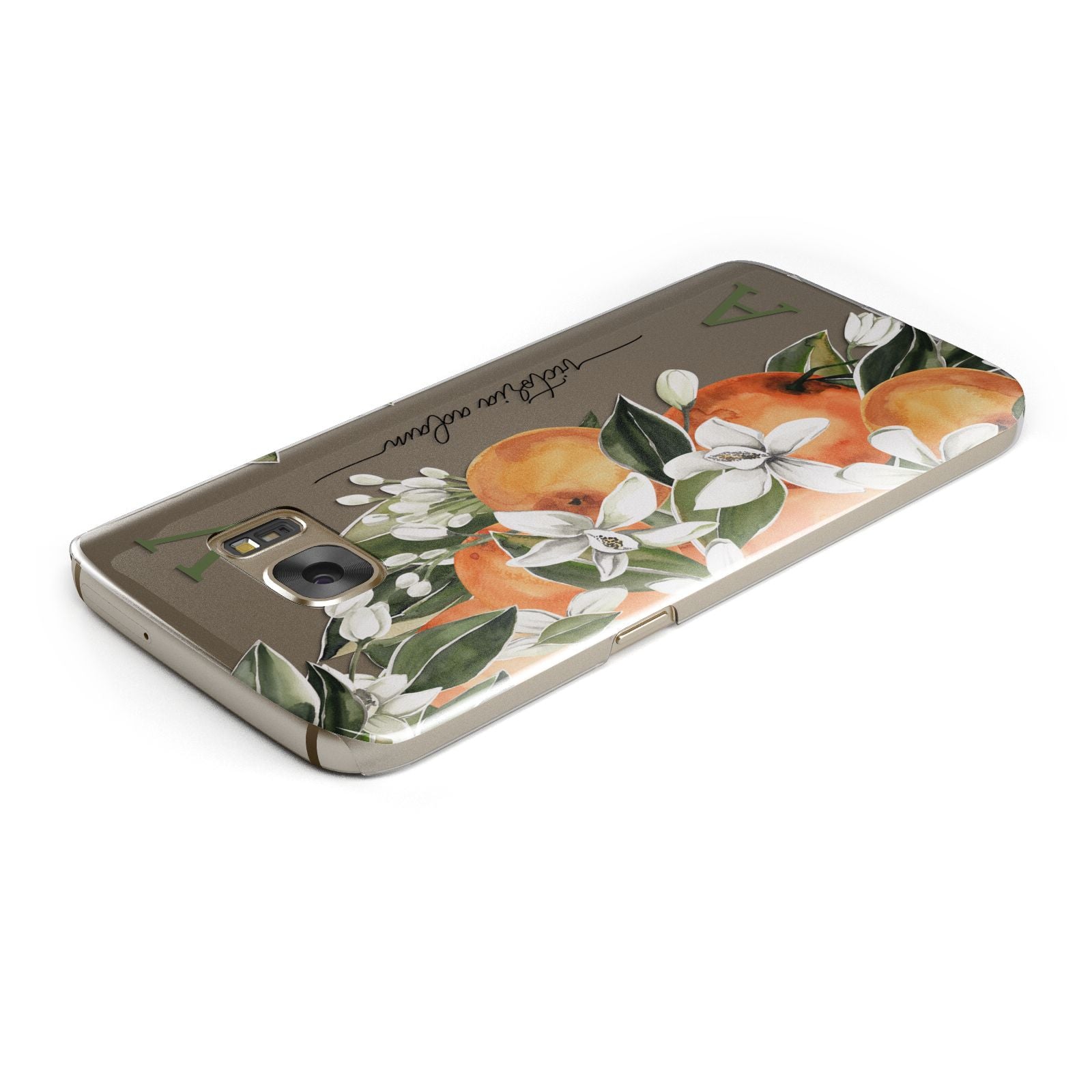 Monogrammed Orange Tree Samsung Galaxy Case Top Cutout