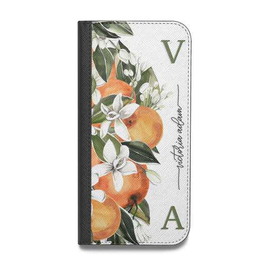 Monogrammed Orange Tree Vegan Leather Flip iPhone Case