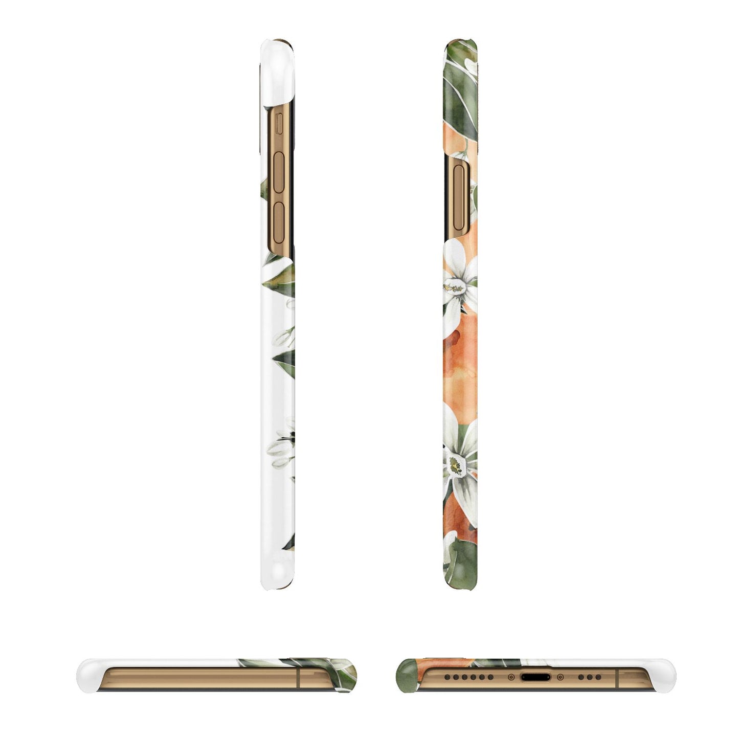 Monogrammed Orange Tree iPhone 11 3D Snap Case Angle Images