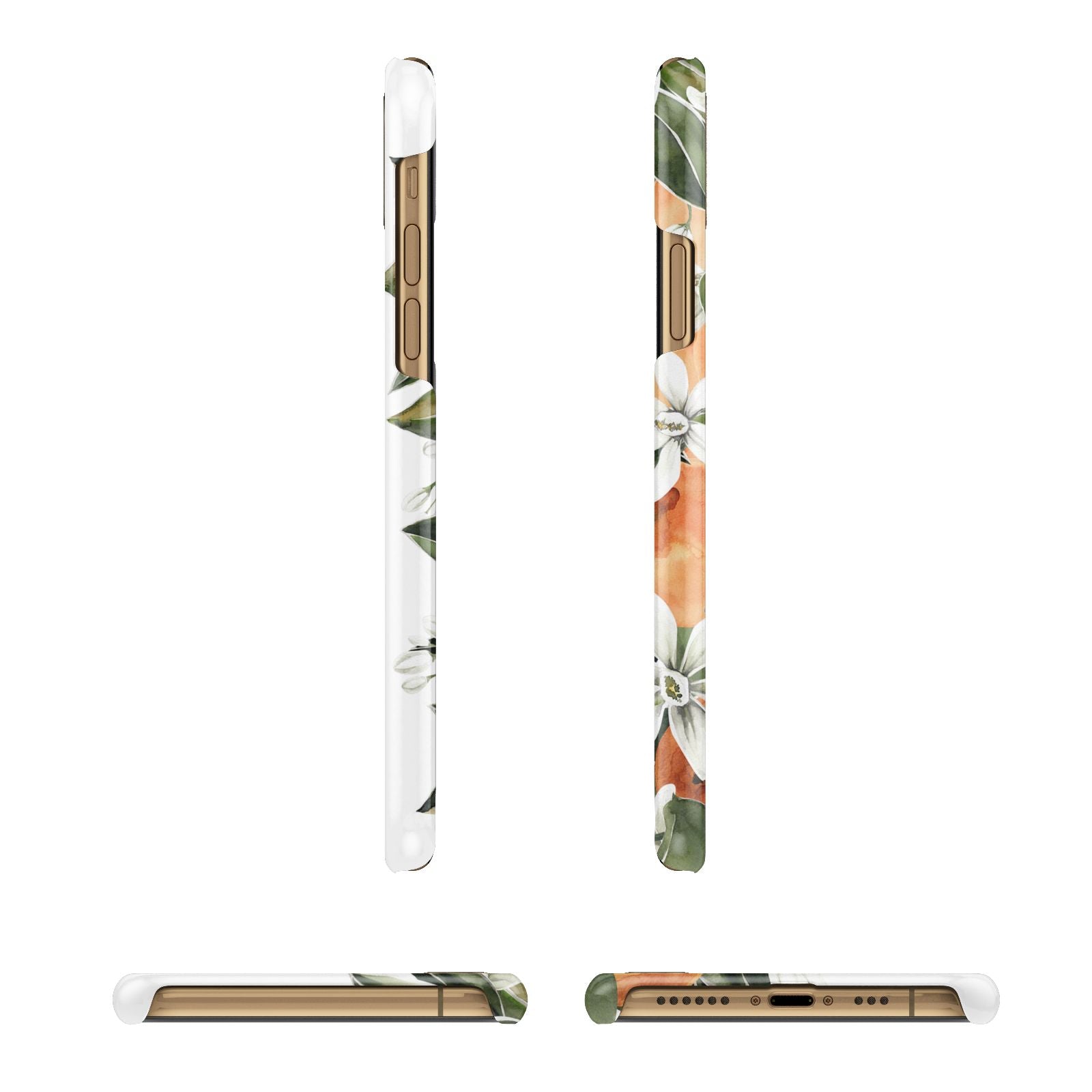 Monogrammed Orange Tree iPhone 11 3D Snap Case Angle Images