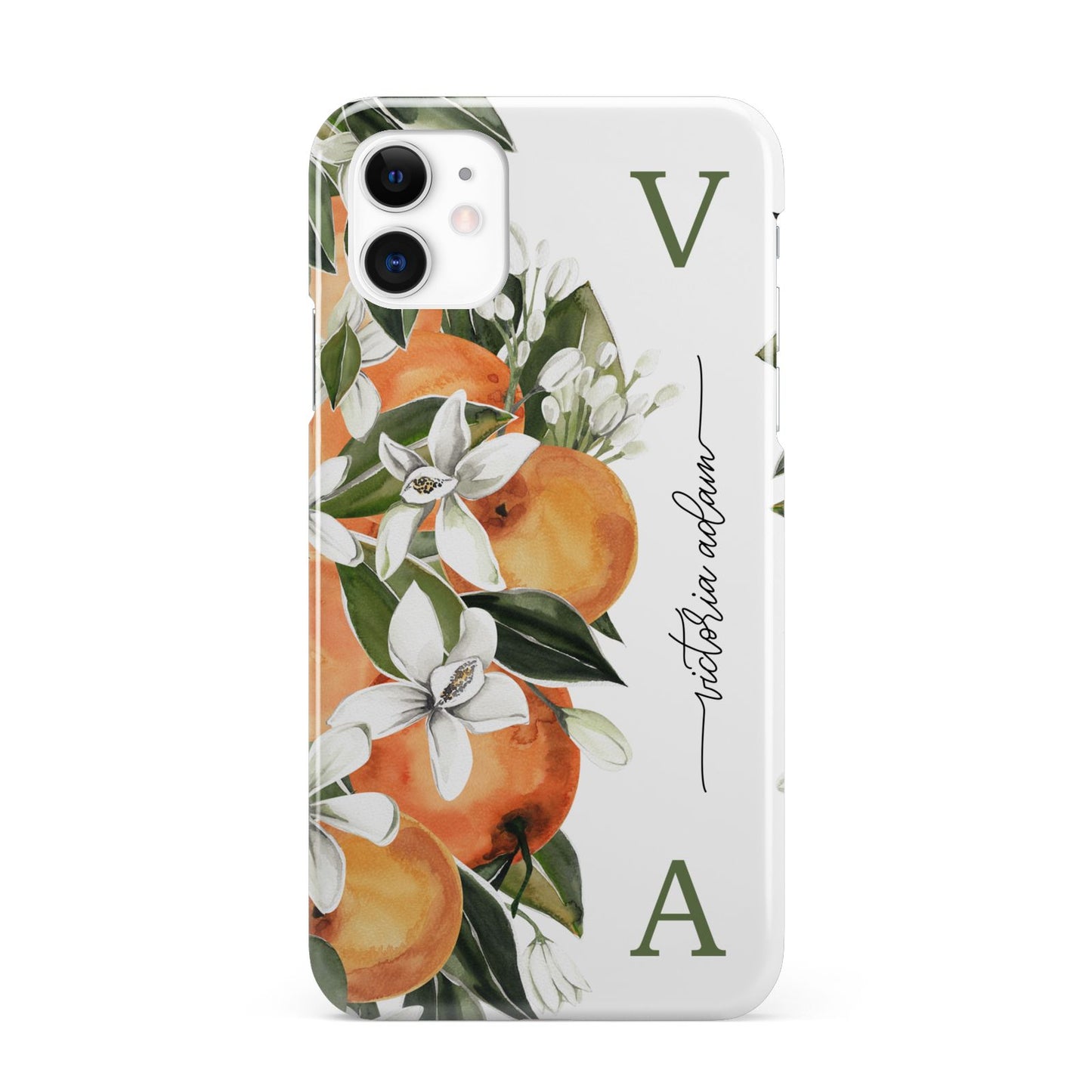 Monogrammed Orange Tree iPhone 11 3D Snap Case
