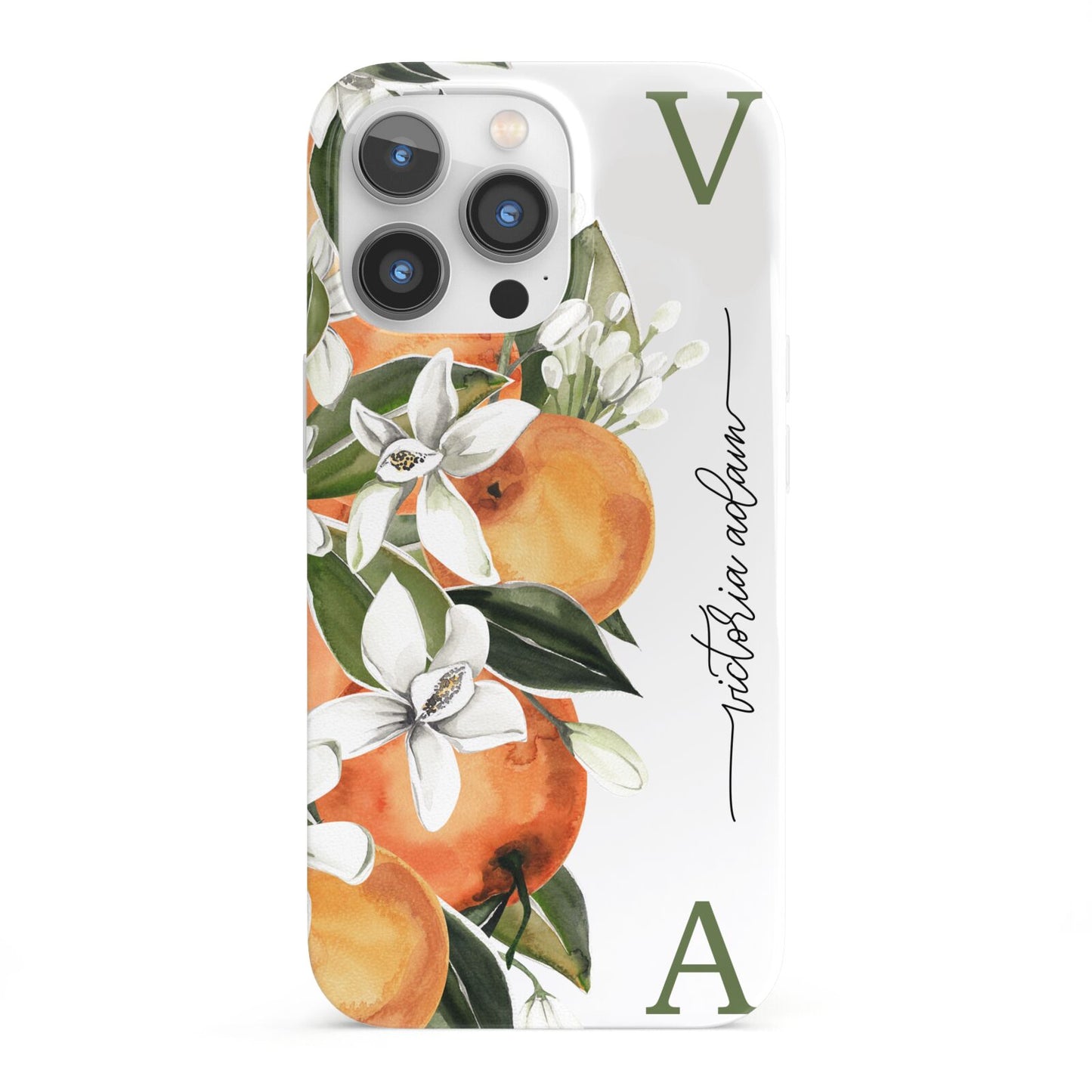 Monogrammed Orange Tree iPhone 13 Pro Full Wrap 3D Snap Case