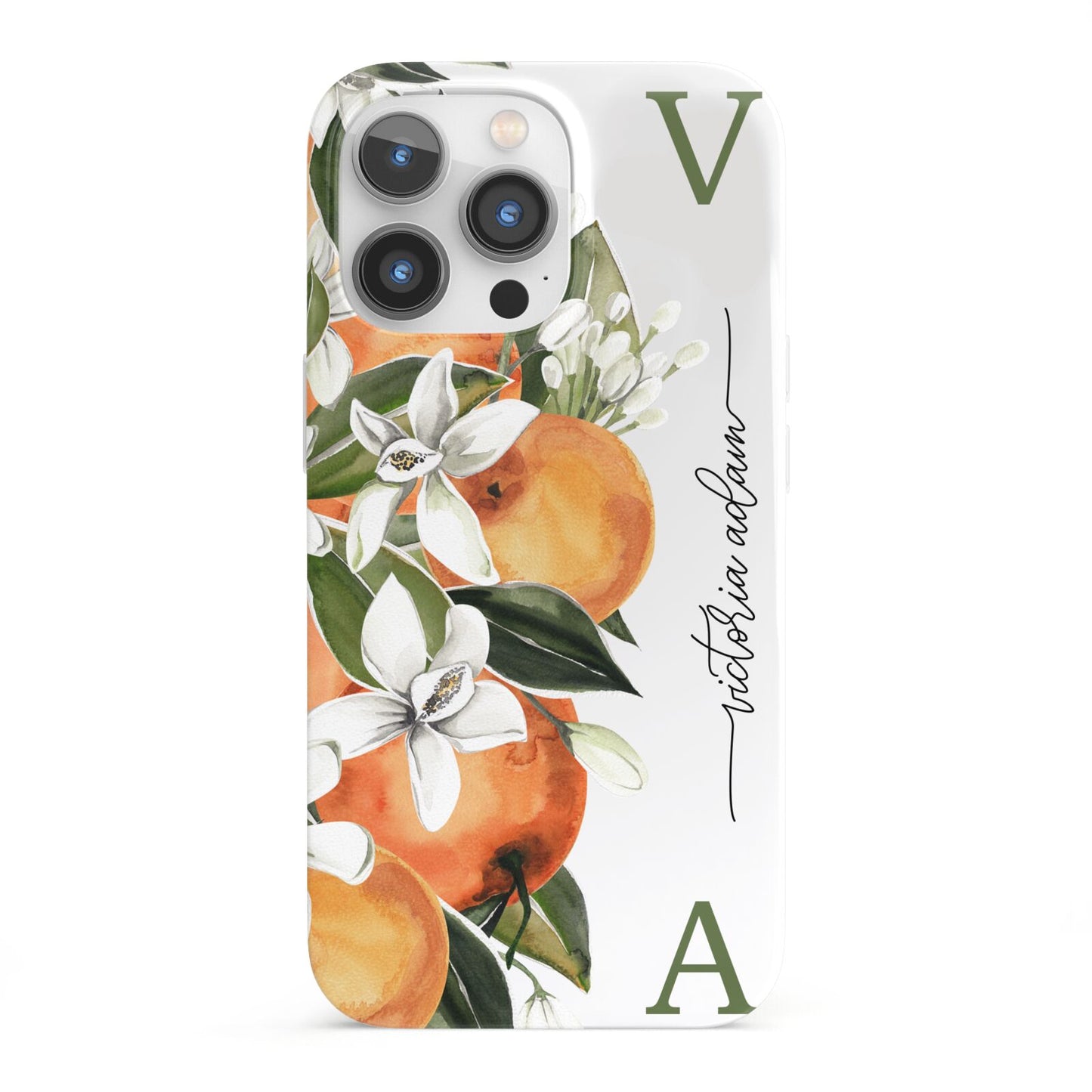 Monogrammed Orange Tree iPhone 13 Pro Full Wrap 3D Snap Case