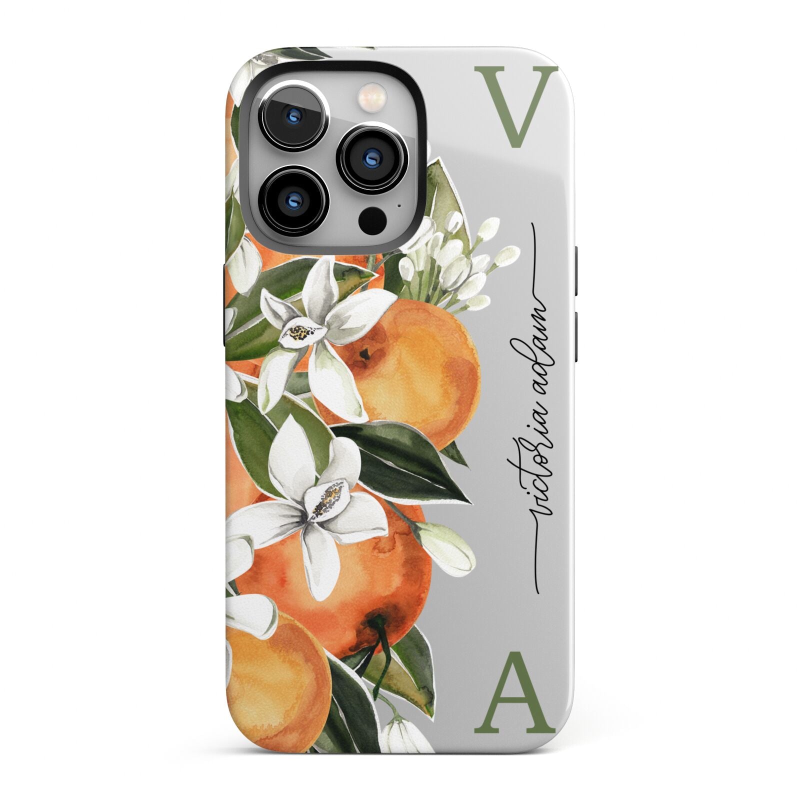 Monogrammed Orange Tree iPhone 13 Pro Full Wrap 3D Tough Case