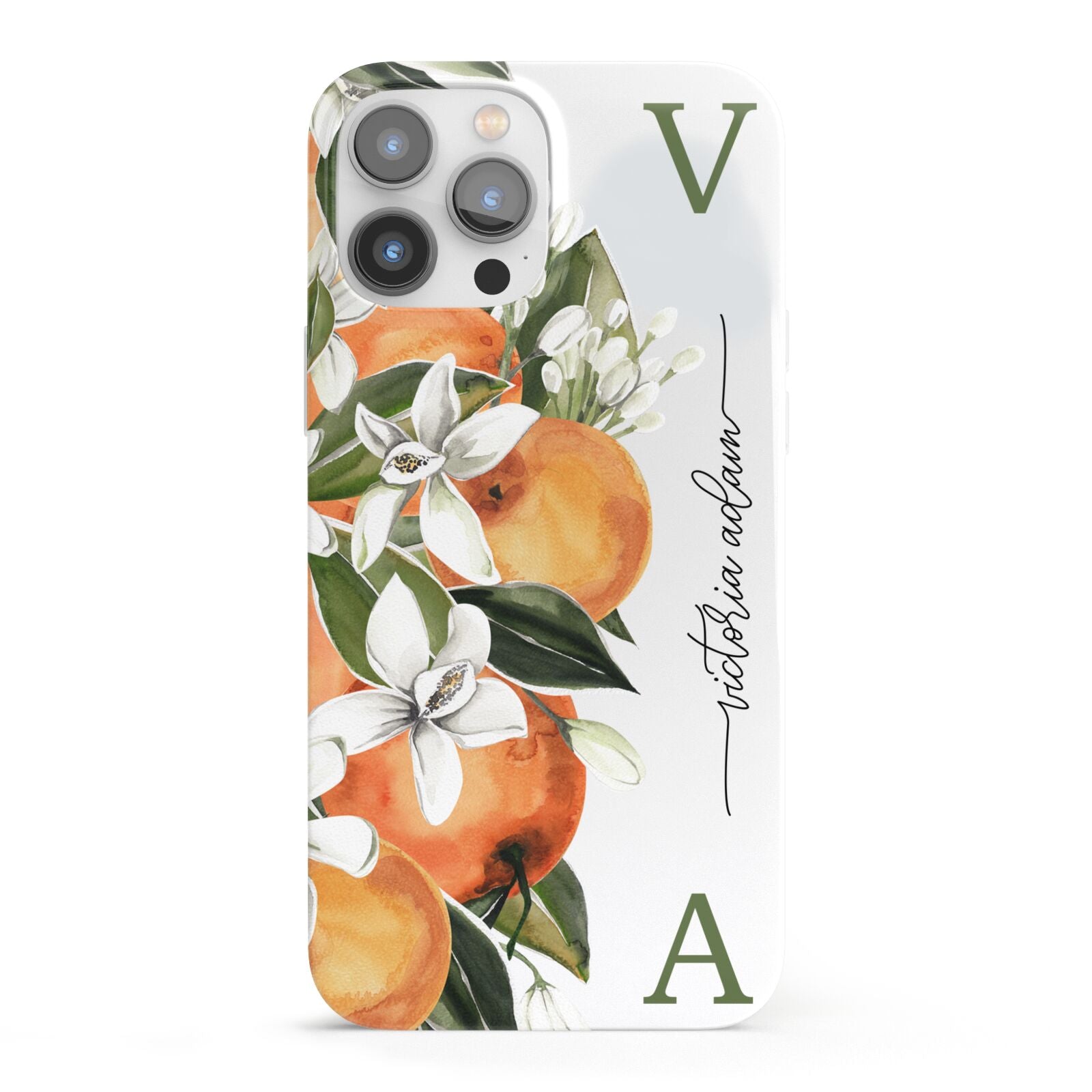 Monogrammed Orange Tree iPhone 13 Pro Max Full Wrap 3D Snap Case