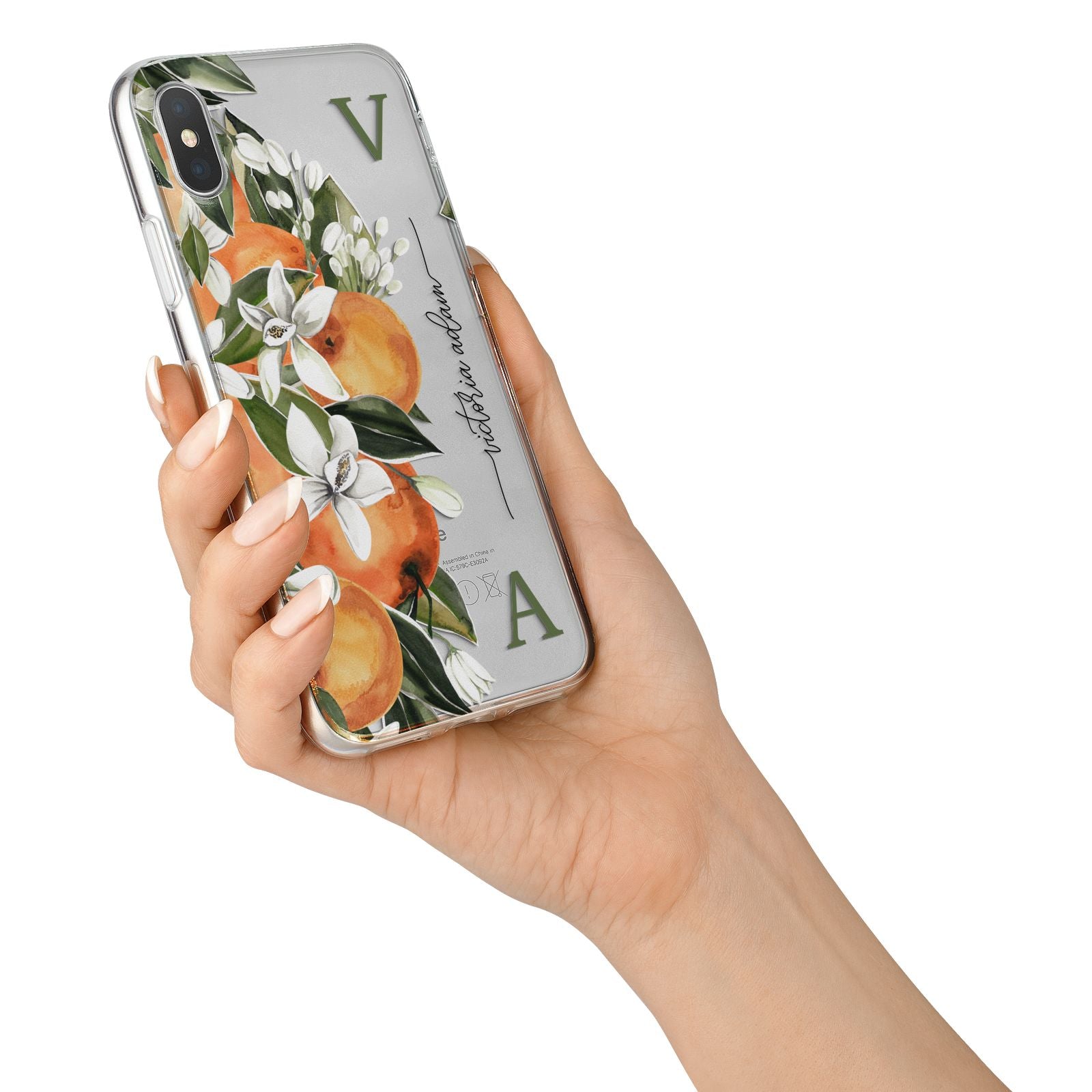 Monogrammed Orange Tree iPhone X Bumper Case on Silver iPhone Alternative Image 2