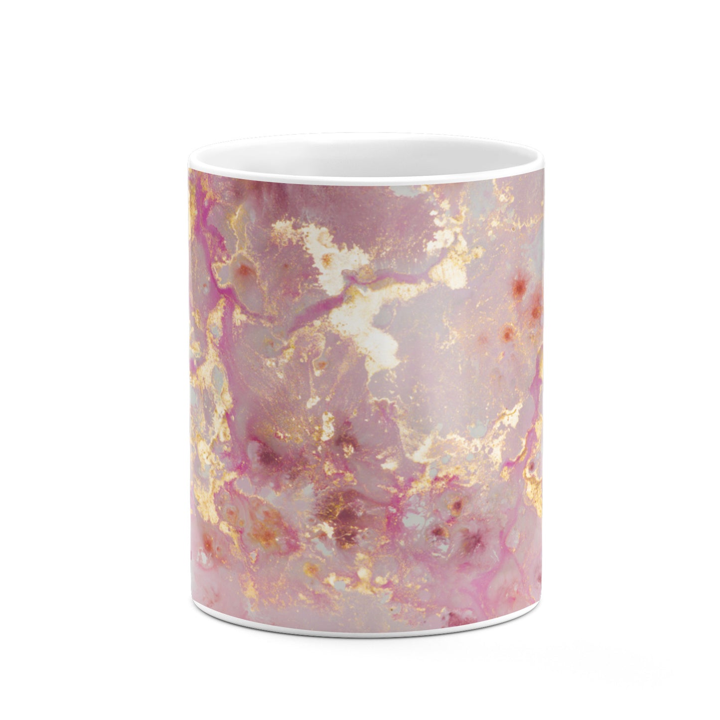 Monogrammed Pink Gold Marble 10oz Mug Alternative Image 7