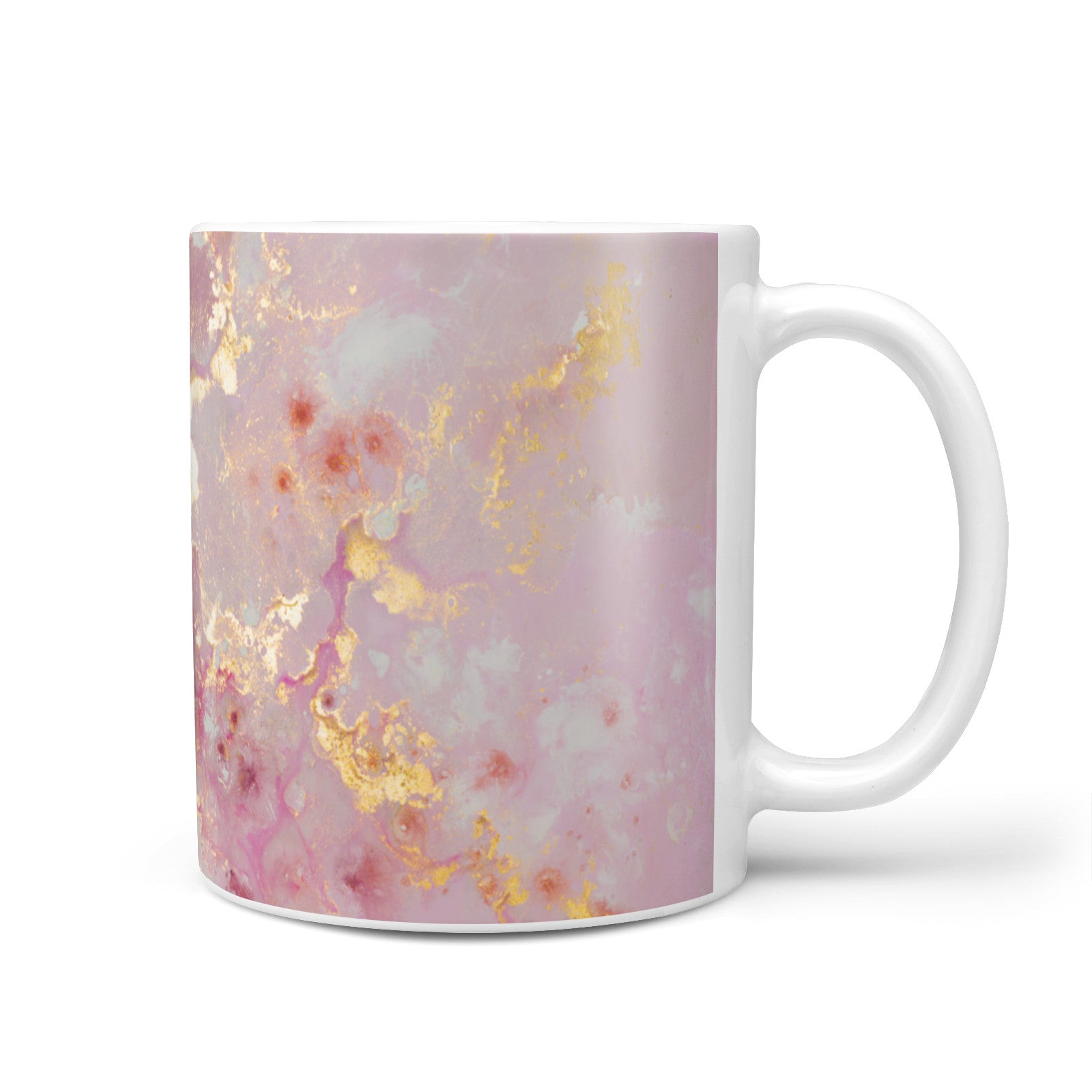 Monogrammed Pink Gold Marble 10oz Mug