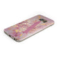 Monogrammed Pink Gold Marble Protective Samsung Galaxy Case Angled Image
