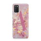 Monogrammed Pink Gold Marble Samsung A02s Case