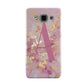 Monogrammed Pink Gold Marble Samsung Galaxy A3 Case