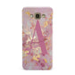 Monogrammed Pink Gold Marble Samsung Galaxy A8 Case