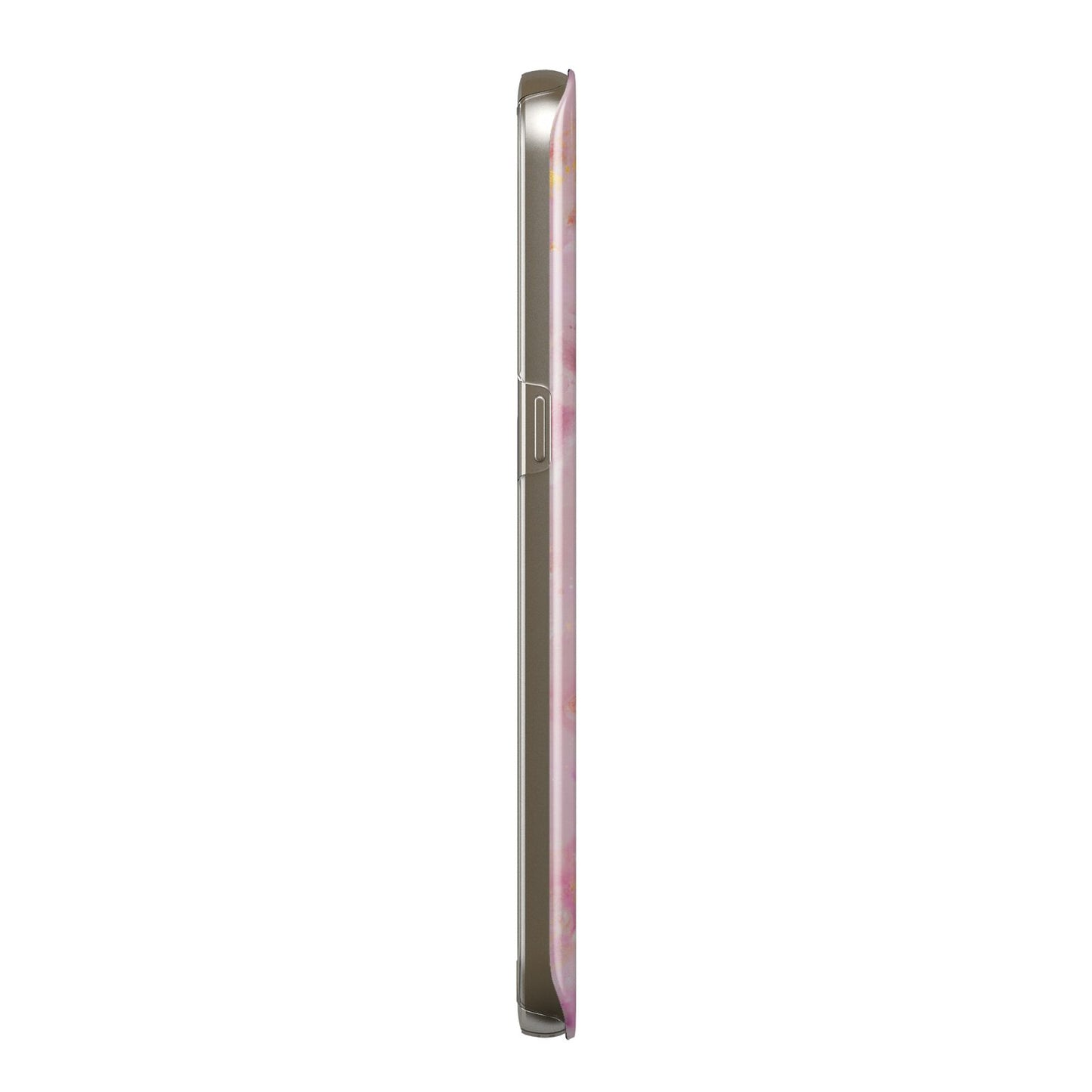 Monogrammed Pink Gold Marble Samsung Galaxy Case Side View
