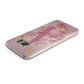 Monogrammed Pink Gold Marble Samsung Galaxy Case Top Cutout