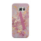 Monogrammed Pink Gold Marble Samsung Galaxy S6 Edge Case