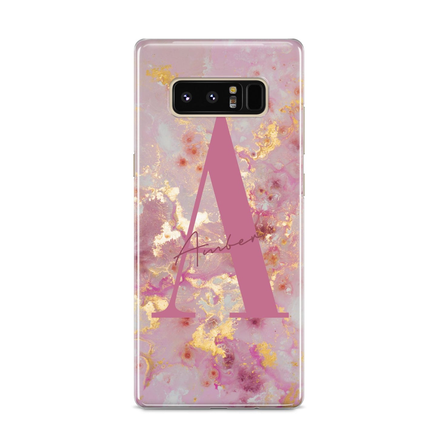Monogrammed Pink Gold Marble Samsung Galaxy S8 Case