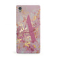 Monogrammed Pink Gold Marble Sony Xperia Case