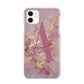 Monogrammed Pink Gold Marble iPhone 11 3D Snap Case