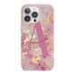 Monogrammed Pink Gold Marble iPhone 13 Pro Full Wrap 3D Snap Case