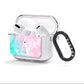 Monogrammed Pink Turquoise Pastel Marble AirPods Clear Case 3rd Gen Side Image