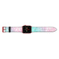 Monogrammed Pink Turquoise Pastel Marble Apple Watch Strap Landscape Image Red Hardware