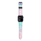 Monogrammed Pink Turquoise Pastel Marble Apple Watch Strap Size 38mm with Blue Hardware