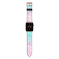 Monogrammed Pink Turquoise Pastel Marble Apple Watch Strap with Rose Gold Hardware
