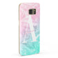 Monogrammed Pink Turquoise Pastel Marble Samsung Galaxy Case Fourty Five Degrees