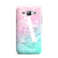Monogrammed Pink Turquoise Pastel Marble Samsung Galaxy J1 2015 Case