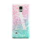 Monogrammed Pink Turquoise Pastel Marble Samsung Galaxy Note 4 Case