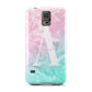 Monogrammed Pink Turquoise Pastel Marble Samsung Galaxy S5 Case