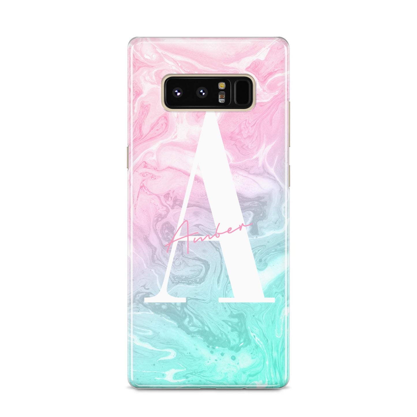Monogrammed Pink Turquoise Pastel Marble Samsung Galaxy S8 Case