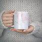Monogrammed Pink White Ink Marble 10oz Mug Alternative Image 5