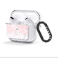 Monogrammed Pink White Ink Marble AirPods Clear Case 3rd Gen Side Image