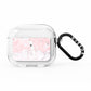 Monogrammed Pink White Ink Marble AirPods Clear Case 3rd Gen