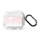 Monogrammed Pink White Ink Marble AirPods Glitter Case 3rd Gen