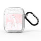 Monogrammed Pink White Ink Marble AirPods Glitter Case