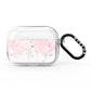 Monogrammed Pink White Ink Marble AirPods Pro Clear Case