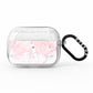 Monogrammed Pink White Ink Marble AirPods Pro Glitter Case