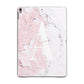 Monogrammed Pink White Ink Marble Apple iPad Grey Case