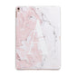 Monogrammed Pink White Ink Marble Apple iPad Rose Gold Case
