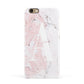 Monogrammed Pink White Ink Marble Apple iPhone 6 3D Snap Case