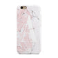 Monogrammed Pink White Ink Marble Apple iPhone 6 3D Tough Case
