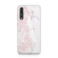 Monogrammed Pink White Ink Marble Huawei P20 Pro Phone Case